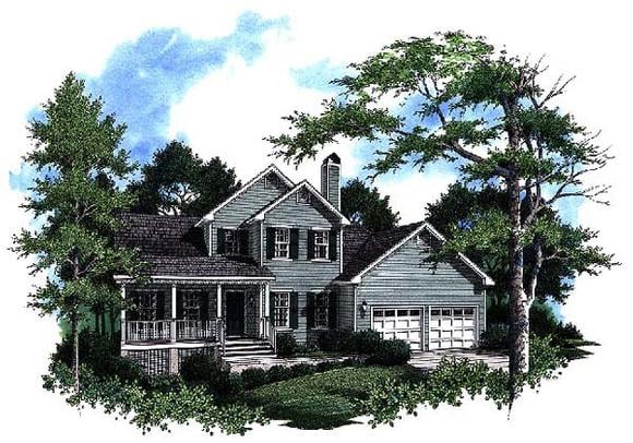 Country, Farmhouse House Plan 93465 with 3 Beds, 3 Baths, 2 Car Garage Elevation