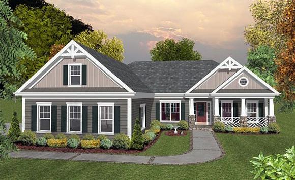 Country, Craftsman, Traditional House Plan 93488 with 3 Beds, 2 Baths, 3 Car Garage Elevation