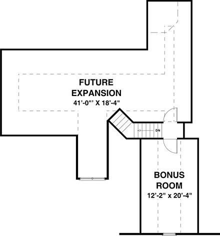 Cottage, Craftsman House Plan 93490 with 3 Beds, 2 Baths, 2 Car Garage Second Level Plan