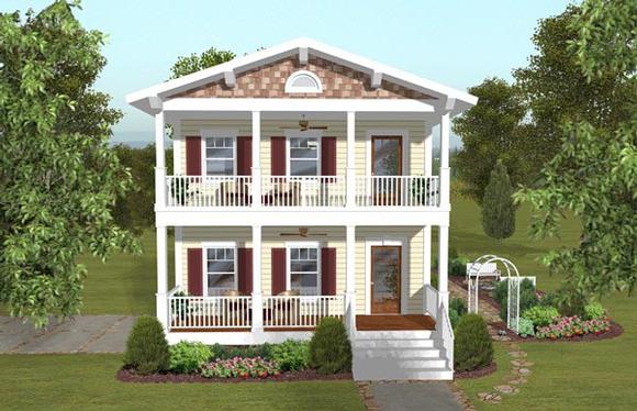 Colonial, Southern House Plan 93494 with 3 Beds, 4 Baths, 2 Car Garage Elevation