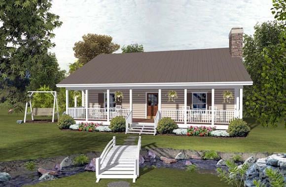 Cabin, Country, Ranch House Plan 93497 with 2 Beds, 2 Baths Elevation