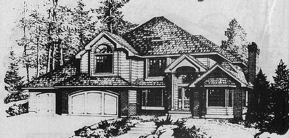 European House Plan 93900 with 3 Beds, 3 Baths Elevation