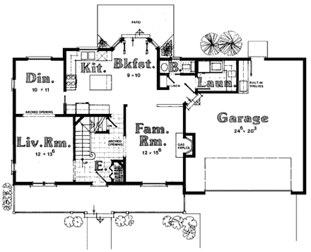 Cape Cod, Country House Plan 93904 with 3 Beds, 3 Baths, 2 Car Garage First Level Plan