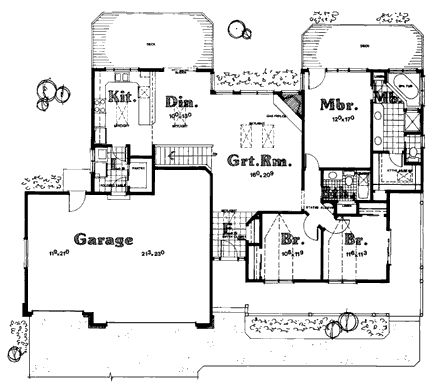 Cape Cod, Country House Plan 93909 with 3 Beds, 2 Baths, 3 Car Garage First Level Plan