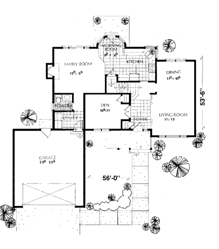 Country House Plan 93915 with 3 Beds, 3 Baths, 2 Car Garage First Level Plan