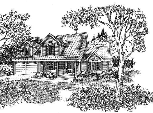 Country, Traditional House Plan 94002 with 3 Beds, 3 Baths, 2 Car Garage Elevation