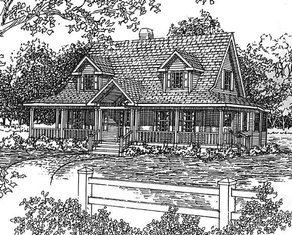 Country House Plan 94003 with 3 Beds, 3 Baths Elevation