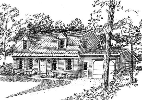 Farmhouse House Plan 94005 with 3 Beds, 2 Baths, 1 Car Garage Elevation