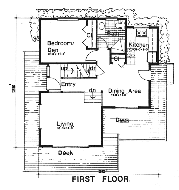 Contemporary House Plan 94012 with 3 Beds, 2 Baths Level One