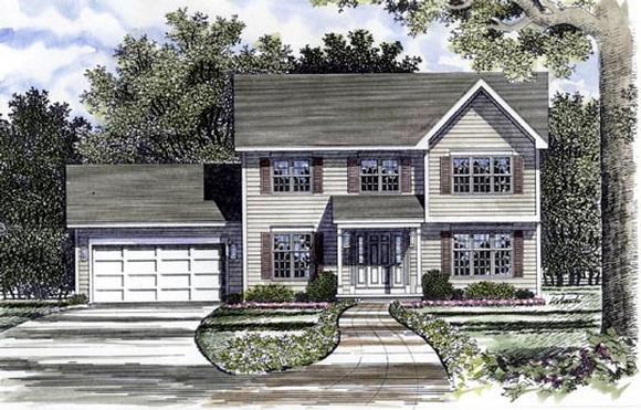 Country House Plan 94109 with 4 Beds, 3 Baths, 2 Car Garage Elevation