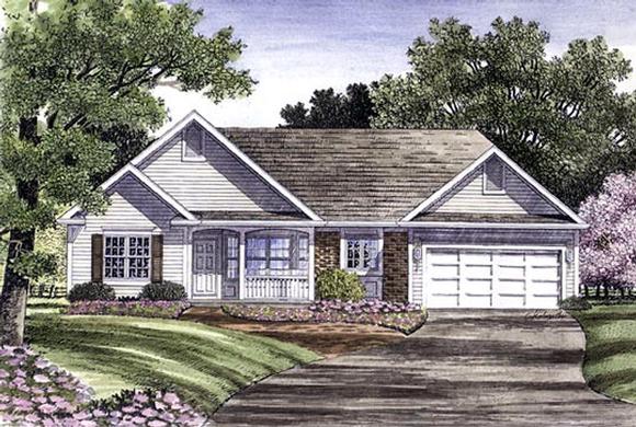 One-Story, Ranch House Plan 94116 with 3 Beds, 2 Baths, 2 Car Garage Elevation