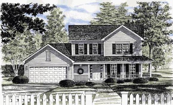 Country House Plan 94138 with 3 Beds, 2 Baths, 2 Car Garage Elevation