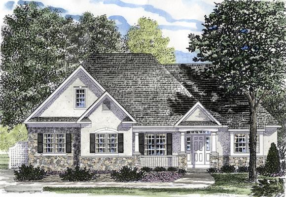 One-Story, Ranch House Plan 94153 with 2 Beds, 2 Baths, 2 Car Garage Elevation