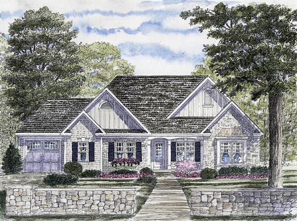 One-Story, Ranch House Plan 94157 with 2 Beds, 2 Baths, 3 Car Garage Elevation