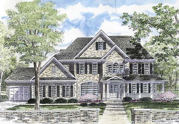 Country, Traditional House Plan 94170 with 4 Beds, 5 Baths, 3 Car Garage Elevation