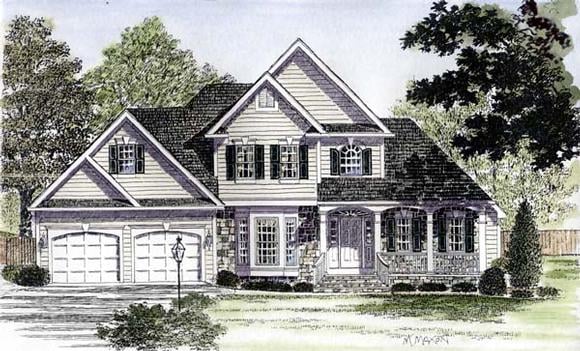 Country House Plan 94173 with 3 Beds, 3 Baths, 2 Car Garage Elevation