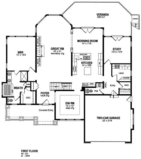 Country House Plan 94177 with 3 Beds, 3 Baths, 2 Car Garage Level One