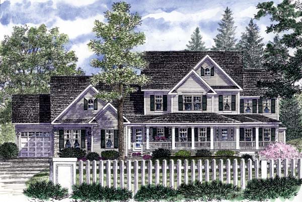 Country, Farmhouse House Plan 94178 with 3 Beds, 3 Baths, 3 Car Garage Elevation