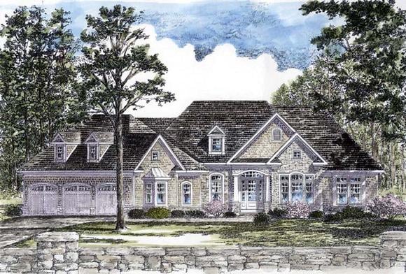 Country, Ranch, Traditional House Plan 94192 with 3 Beds, 3 Baths, 3 Car Garage Elevation