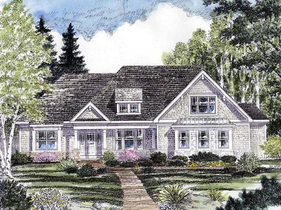 Cottage, Country, Craftsman, Ranch, Traditional House Plan 94193 with 2 Beds, 3 Baths, 2 Car Garage Elevation