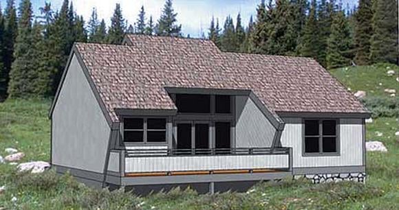 Cabin, Contemporary House Plan 94300 with 2 Beds, 2 Baths, 2 Car Garage Elevation