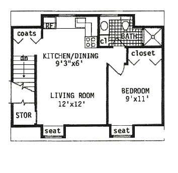 2 Car Garage Apartment Plan 94343 with 1 Beds, 1 Baths Second Level Plan