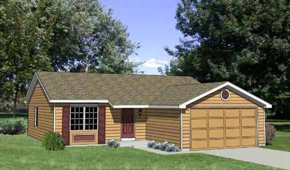 Ranch House Plan 94368 with 3 Beds, 2 Baths, 2 Car Garage Elevation