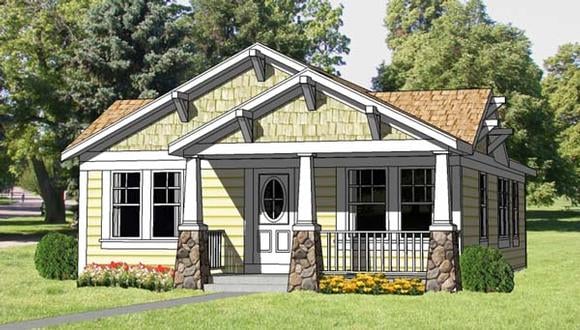 Cottage, Country, Craftsman House Plan 94371 with 3 Beds, 2 Baths Elevation