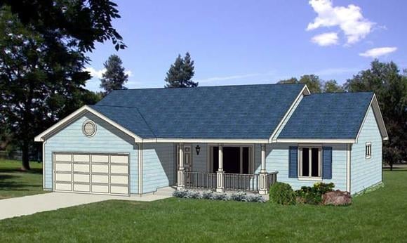 Ranch, Traditional House Plan 94385 with 3 Beds, 2 Baths, 2 Car Garage Elevation