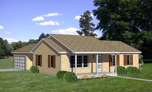 One-Story, Ranch House Plan 94386 with 3 Beds, 2 Baths, 2 Car Garage Elevation