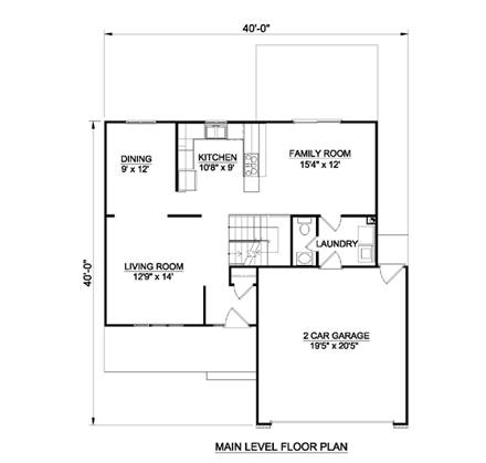 Country House Plan 94391 with 4 Beds, 3 Baths, 2 Car Garage First Level Plan