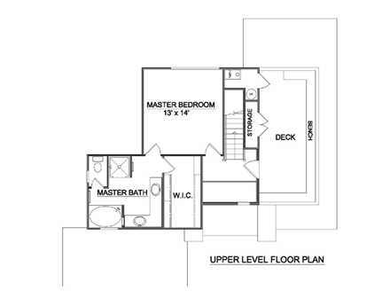 Santa Fe, Southwest House Plan 94423 with 3 Beds, 3 Baths, 2 Car Garage Second Level Plan