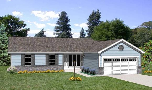 Ranch House Plan 94427 with 3 Beds, 2 Baths, 2 Car Garage Elevation