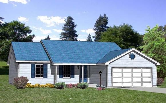 Ranch House Plan 94428 with 3 Beds, 2 Baths, 2 Car Garage Elevation