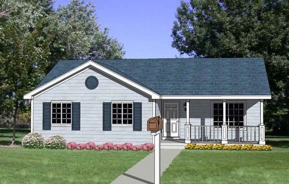 Ranch House Plan 94435 with 3 Beds, 2 Baths Elevation