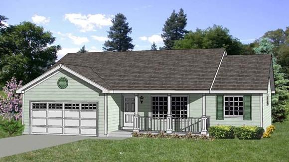 Ranch House Plan 94437 with 3 Beds, 2 Baths, 2 Car Garage Elevation