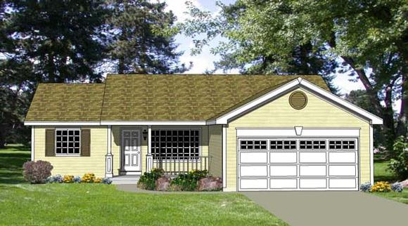 Ranch House Plan 94438 with 4 Beds, 2 Baths, 2 Car Garage Elevation