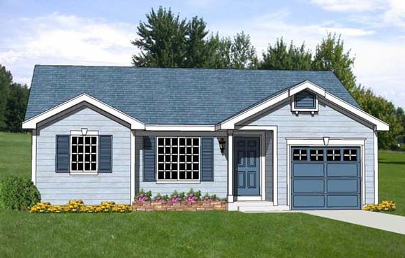 Ranch House Plan 94440 with 3 Beds, 2 Baths, 1 Car Garage Elevation