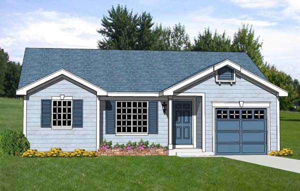 Ranch House Plan 94440 with 3 Beds, 2 Baths, 1 Car Garage Elevation