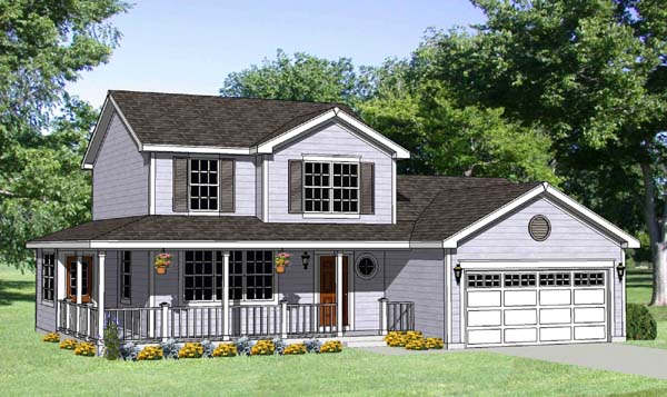 House Plan 94441 - Country Style with 1586 Sq Ft, 4 Bed, 2 Bath,