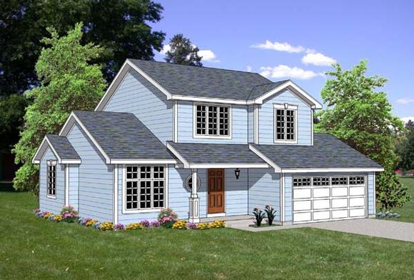 Traditional House Plan 94443 with 5 Beds, 3 Baths, 2 Car Garage Elevation