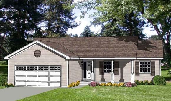 Ranch House Plan 94444 with 3 Beds, 2 Baths, 2 Car Garage Elevation