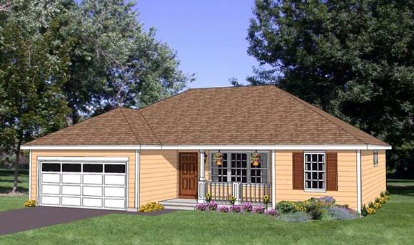 Ranch House Plan 94446 with 3 Beds, 2 Baths, 2 Car Garage Elevation