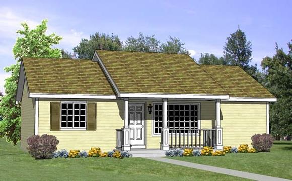 Ranch House Plan 94451 with 4 Beds, 2 Baths Elevation