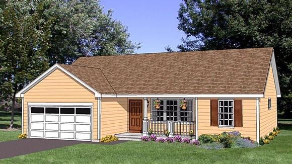 Ranch House Plan 94461 with 3 Beds, 2 Baths, 2 Car Garage Elevation