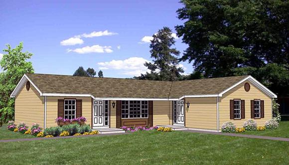Traditional Multi-Family Plan 94477 with 4 Beds, 2 Baths Elevation