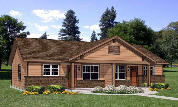 Traditional Multi-Family Plan 94480 with 4 Beds, 2 Baths Elevation