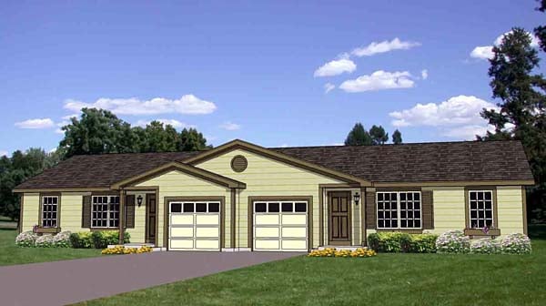 Traditional Multi-Family Plan 94482 with 5 Beds, 2 Baths, 2 Car Garage Elevation