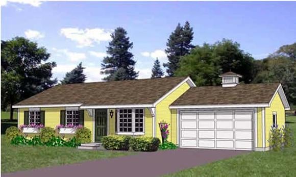 Ranch House Plan 94486 with 3 Beds, 2 Baths, 2 Car Garage Elevation