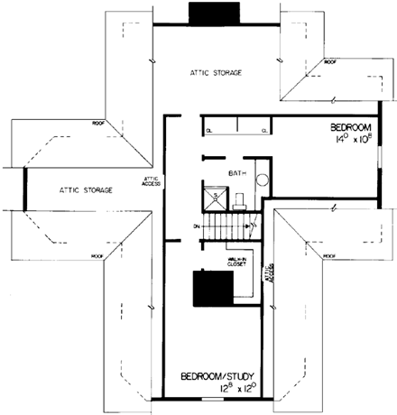Farmhouse, Victorian House Plan 95030 with 5 Beds, 4 Baths Third Level Plan